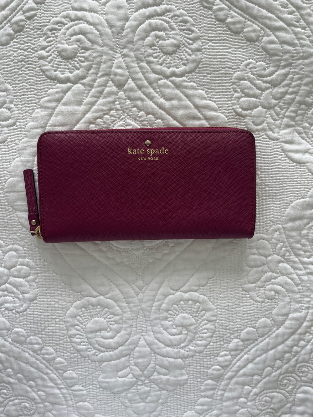 kate spade New York Plum Zip-Around Wallet